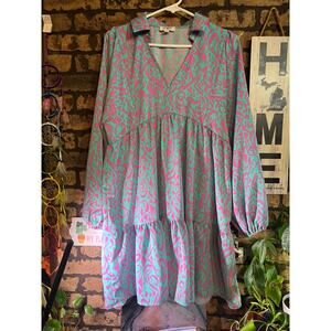 Size Medium Umgee Blue and Pink Dress